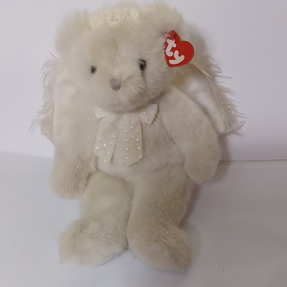 Ty Plush Bear with Cream Fur and Wings. VINTAGE